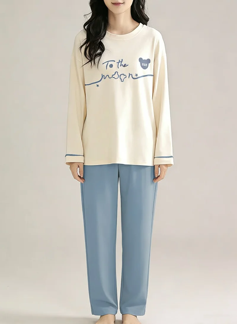 Take Two Plus Size Graphic Print T-Shirt and Pyjama Set